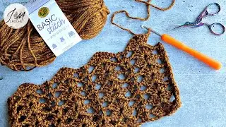 How To Crochet An Easy Lace Stitch / Ideal For Blankets / Shawls / Throws / Simple Shells V-Stitch