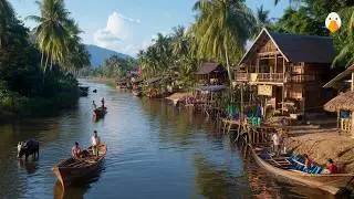 Si Phan Don(4000 Islands), Laos🇱🇦 Secret Islands on the Mekong River (4K UHD)