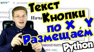 Как размещать текст и кнопки по координатам Python tkinter