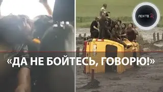 Водители маршруток из-за денег рискуют жизнью пассажиров | Автобус смыло в кювет на трассе в Осетии