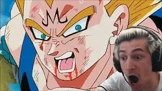 xQc reacts to Dragon Ball Z - Majin Vegeta Knocks Out Goku  (with chat)