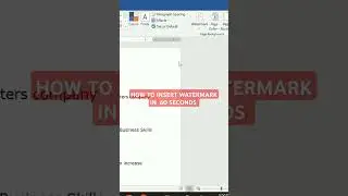 HOW TO INSERT WATERMARK IN 60 SECONDS