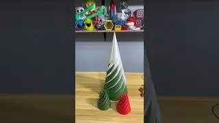 Giant endlessly swirling Christmas tree SUCCESSFULLY done with time lapse 🌲