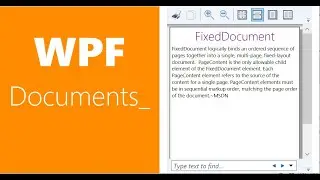 WPF Documents | Fixed Document | Documents in WPF