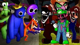 Rainbow Friends VS Mario's Madness 🎶 (FNF Friends To Your End but Mario Madness Characters Sing It)