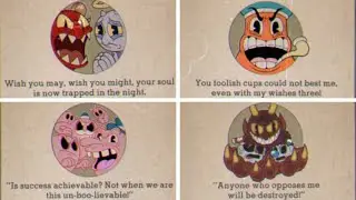 All Game Over Screens & Boss/Level Quotes in Cuphead and Cuphead DLC