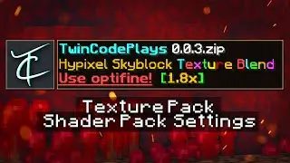 TwinCodePlays Texture Pack Blend + Shader Pack Settings