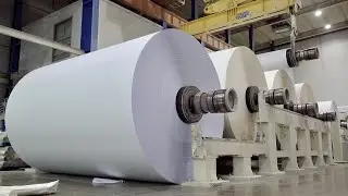 Huge Scale! A4 Printer Paper Mass Production Process. Copy Paper Company Manufacturing Factory