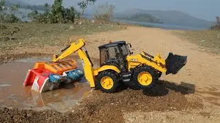 Jcb 5CX Fully Loading Sand Mahindra Tractor | New Holland Tractor | Truck Accident in Pit | CS Toy