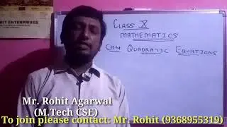 Class X: Quadratic Equation