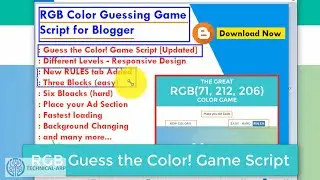 RGB Guess the Color! Game in Javascript | Create Color Game Website in Blogger