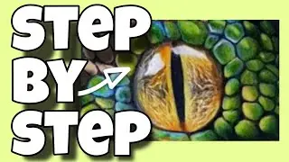 How to draw a DETAILED Reptile/ Dragon Eye using Coloured Pencils (Step by Step Tutorial)