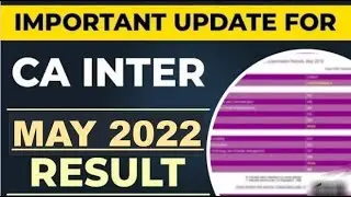 CA INTER MAY 2022 RESULT DATE CONFIRMED || CA INTER PASSING PERCENTAGE? | CA inter may 2022 result