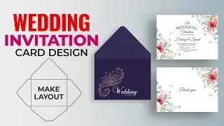 How to Make Wedding Invitation Card Design in Illustrator | Wedding Envelope Design & Dieline 