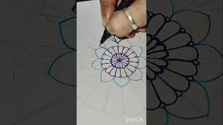 Blue 💙 mandala art for beginners | mandala art blue color #shorts #mandalaart