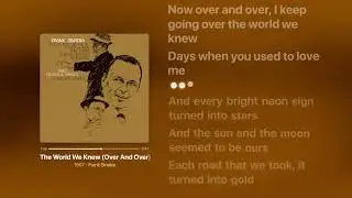 Frank Sinatra - The World We Knew | Letra da Música