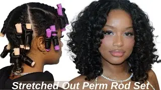 STRETCHED PERM ROD TUTORIAL FOR FULL & BOUNCY CURLS | NATURAL HAIR CARE