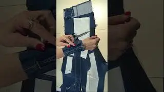 For a step-by-step video of upcycling jeans into a dress see the link at the bottom of this shorts⬆⬆