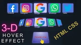 3-D Animation Hover Effect using HTML & CSS Only | Web Development Step by step Tutorial