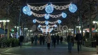 Timelapse of people walking on decorated street | Stock Footage - Envato elements