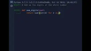 Add digits of whole number | Python