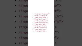 HTML INPUT TYPES 