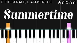 Ella Fitzgerald & Louis Armstrong - Summertime | EASY Piano Tutorial