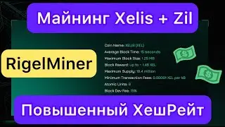 МАЙНИНГ XELIS + ZIL ❗️ ПОВЫШЕННЫЙ ХЭШ РЕЙТ // НАСТРОЙКА RIGEL MINER