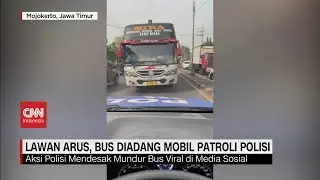 Lawan Arus, Bus Diadang Mobil Patroli Polisi