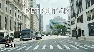 Driving Detroit 4K HDR - Ford Global HQ to Downtown Detroit - USA