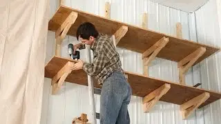 Up-high garage shelves