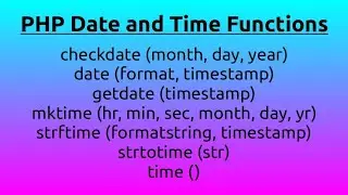 PHP Date and Time Functions