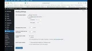 Wordpress: Set Static Home Page and Blog Page