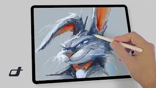 Drawing a Cool Rabbit on iPad | Procreate Digital Art