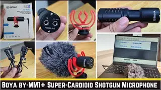 Boya by-MM1+ Super-Cardioid Shotgun Microphone- Mic Recording Test, Noise Cancellation Detail Review