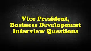 Vice President, Business Development Interview Questions