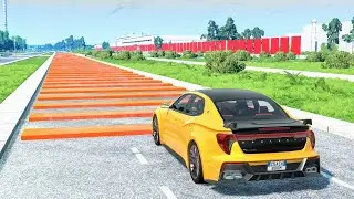 Cars vs 100 Square Speed Bumps #1 – BeamNG Drive | CrashBoomPunk