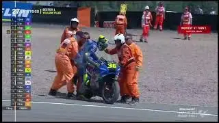 Pecco Bagnaia and Joan Mir crash in German Grand Prix