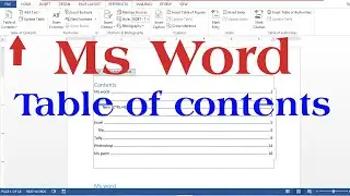 table of contents | table of contents word | table of contents in word | ms word table of contents