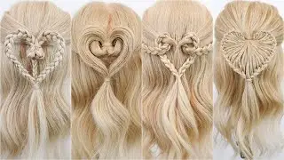 How To Braided Hearts - Valentines Day Hairstyles - Half Up Half Down - Medium & Long Hair