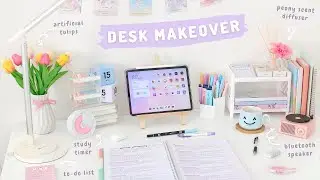 Aesthetic Desk Makeover ✨ stationery organization + unboxing haul 📦