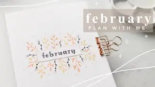 plan with me february 2024 | sunset colors | monthly bullet journal setup