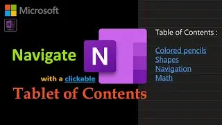 OneNote -  Awesome Notes with Table of Contents or Index with working links!