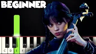 Wednesday plays the cello | BEGINNER PIANO TUTORIAL + SHEET MUSIC by Betacustic