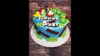 Оформление торта Ангри бёрдс (злые птички)_How to make a cake Angry Birds