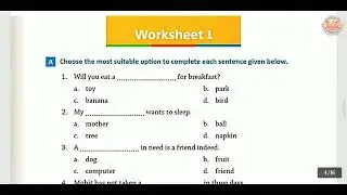 Class 3 || Worksheet 1-9, Test 1 || Everyday English Grammar