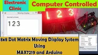 MAX7219 and Arduino, 8x8 dot matrix Moving Display | Computer Controlled 8x8 dot matrix   vb.net