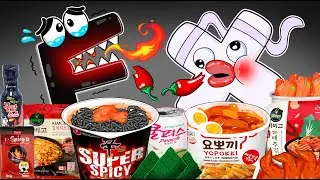 Convenience Store BLACK WHITE Food Spicy Alphabet Lore F vs X MUKBANG ANIMATION | ASMR