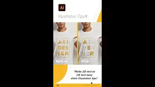 2D TEXT TO 3D TEXT IN ILLUSTRATOR #shorts #shortvideo #short #shorttutorial