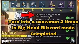 How to Turn into a snowman 2 times in Big Head Blizzard mode in Cod Mobile